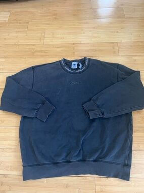 adidas Black Crewneck Sweatshirt with Branded Neck Tape